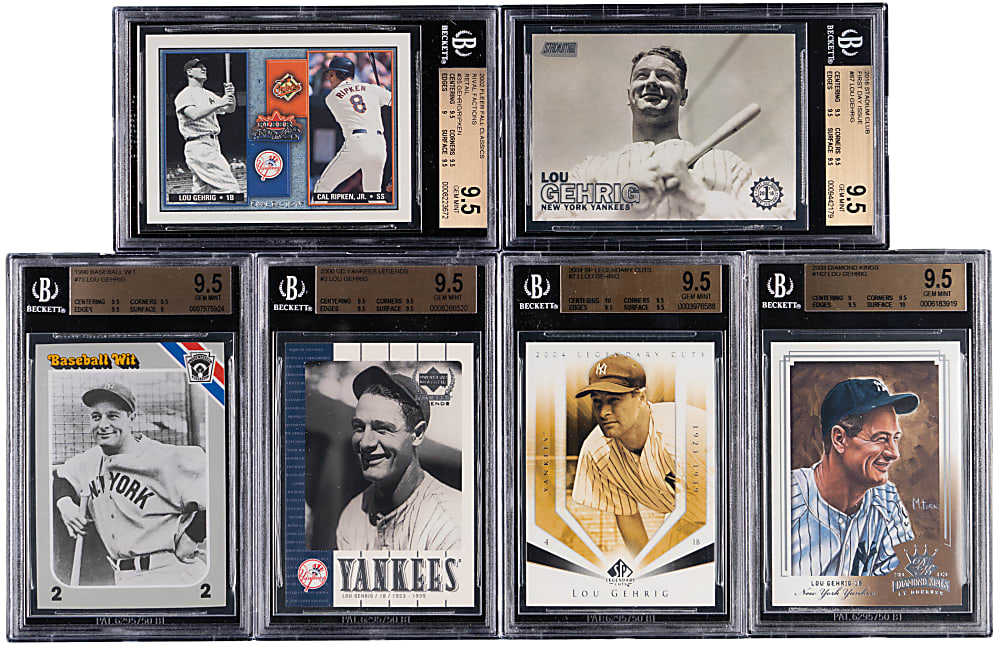 1985-2020 Lou Gehrig BGS GEM MINT 9.5 Graded Collection (30) with Inserts