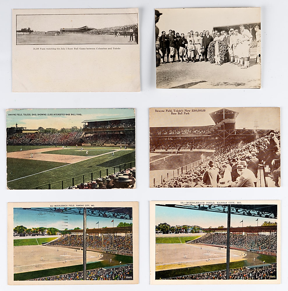 1910s-1930s Minor League Photos (13) & Stadium Postcards (4) with (6) Pacific Coast League and Al Simmons