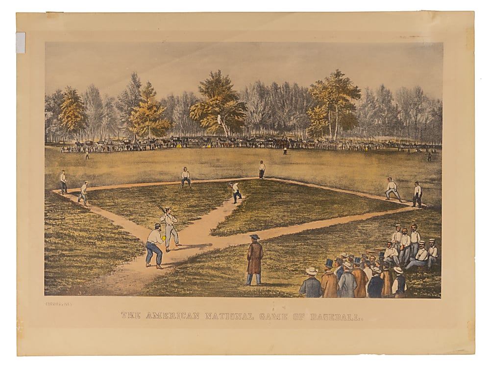 1869 Harper’s Weekly Cincinnati Red Stocking Base-Ball Club Woodcut Illustrations (2) Plus Currier & Ives Elysian Fields Vintage Print