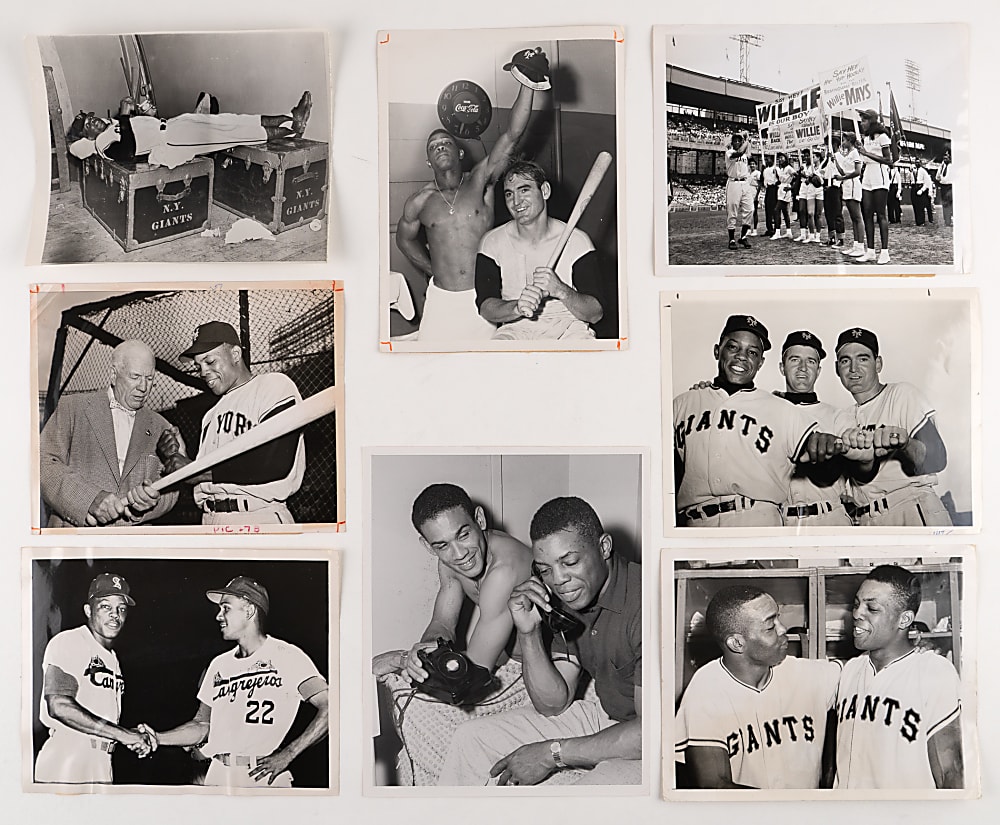 1954 New York Giants World Champions PSA Type I Team Photograph & (8) Willie Mays Type I/Period Photos - (9) Total Pieces