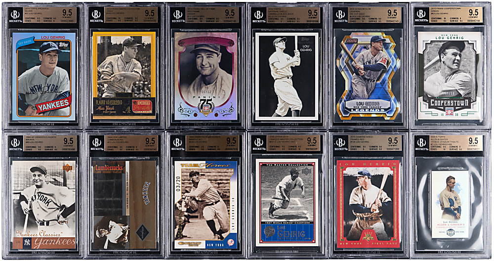 2000-2016 Lou Gehrig BGS GEM MINT 9.5 Graded (12) Numbered Inserts