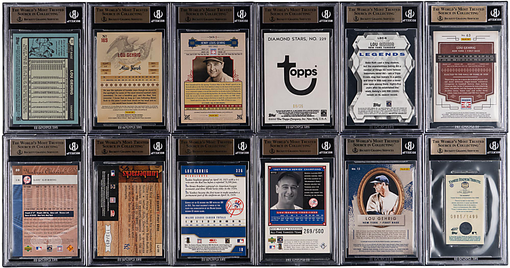 2000-2016 Lou Gehrig BGS GEM MINT 9.5 Graded (12) Numbered Inserts