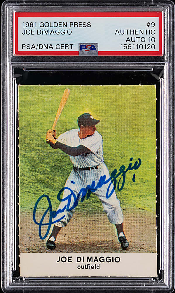 Signed 1961 Golden Press #9 Joe DiMaggio PSA/DNA Auto Grade 10