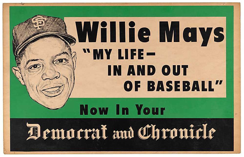 1966 Willie Mays "My Life - In and Out of Baseball" Advertising Display