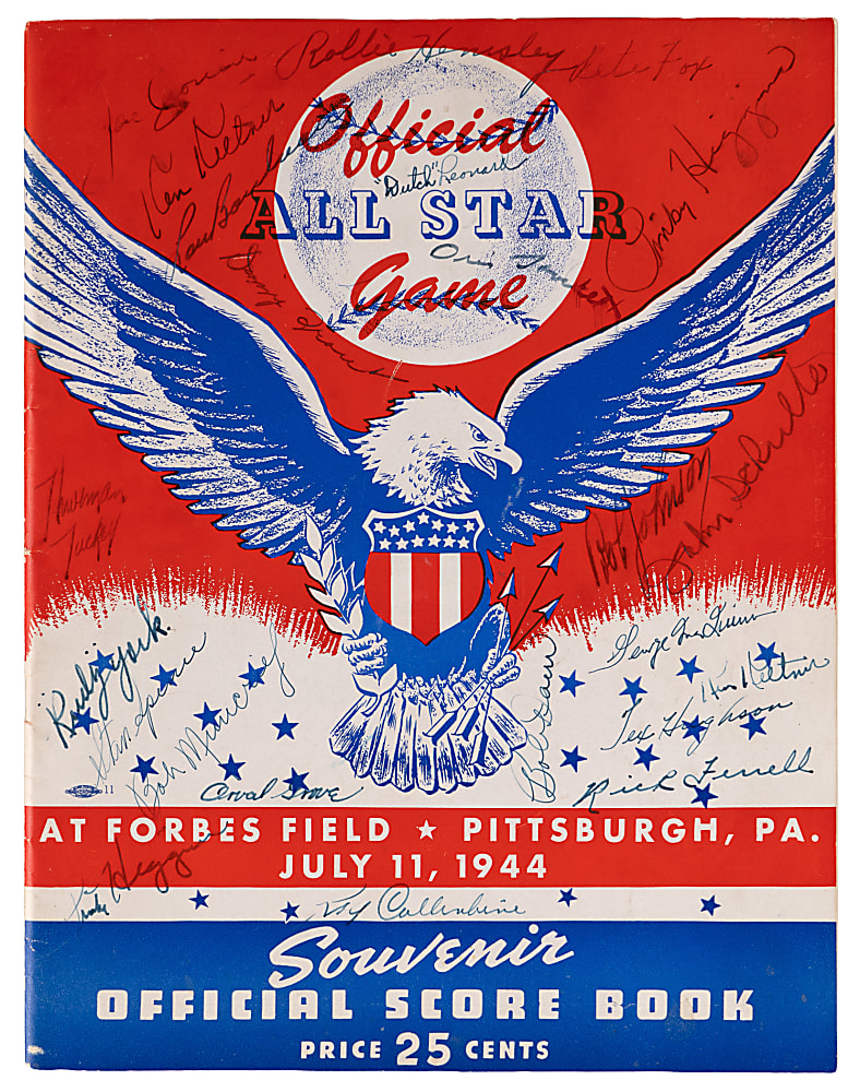 1944 American League All-Stars Team-Signed All-Star Game Program with (23) Signatures Including (4) Hall of Famers
