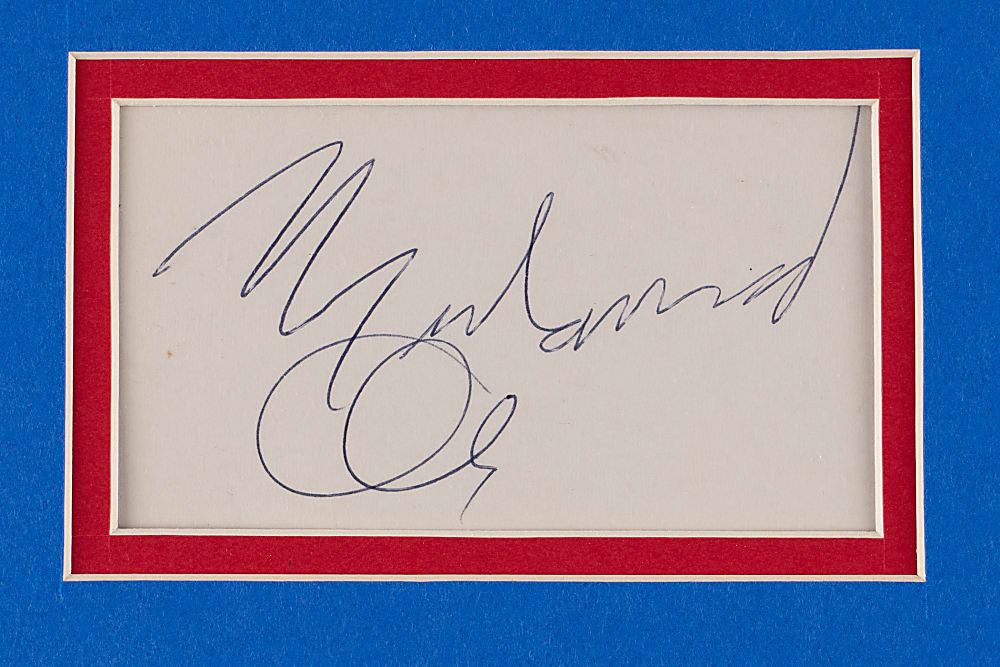 Muhammad Ali Signed Cut Matted Display
