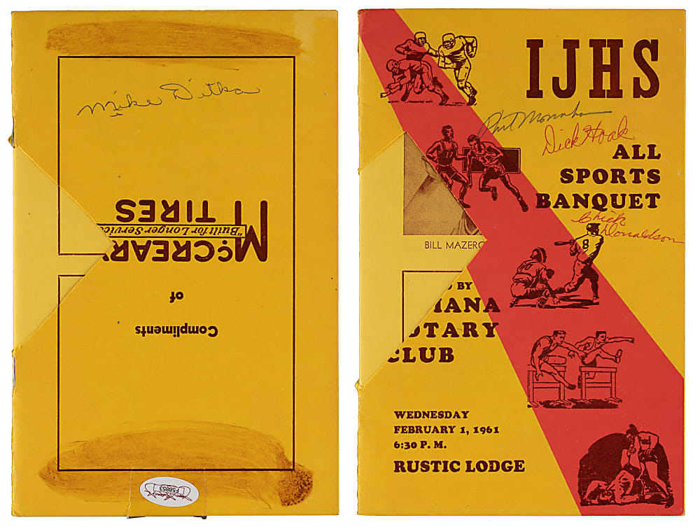 1961 Mike Ditka Rookie Year Signed IJHS Program - JSA