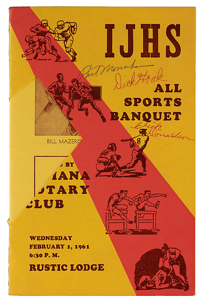 1961 Mike Ditka Rookie Year Signed IJHS Program - JSA