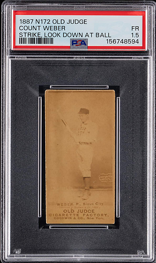 1887 N172 Old Judge #482-2 Count Weber PSA FAIR 1.5