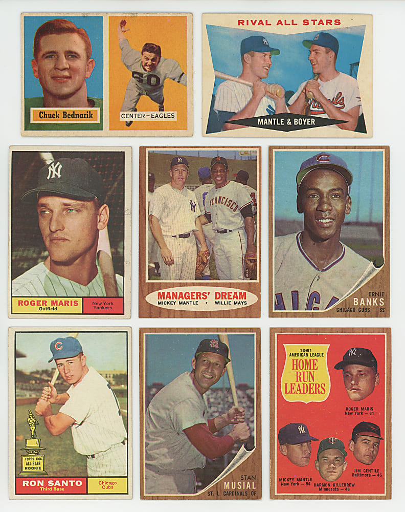 1957-1962 Shoebox Collection (256) with (36) Hall of Famers Including (4) Mickey Mantle