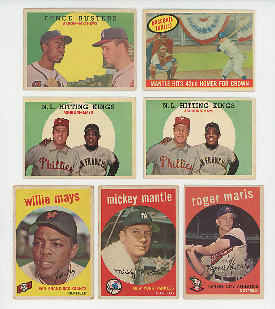 1959 Topps Collection (271) with (20+) Hall of Famers Including (3) Mays, (2) Mantle & Aaron