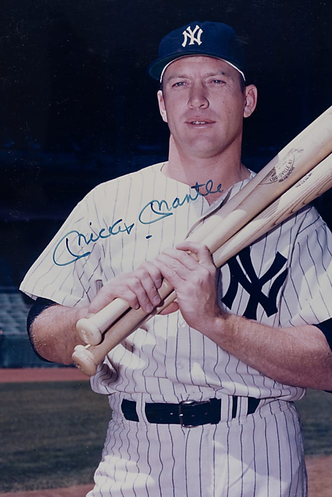 Mickey Mantle Signed Matted Photograph - Full JSA