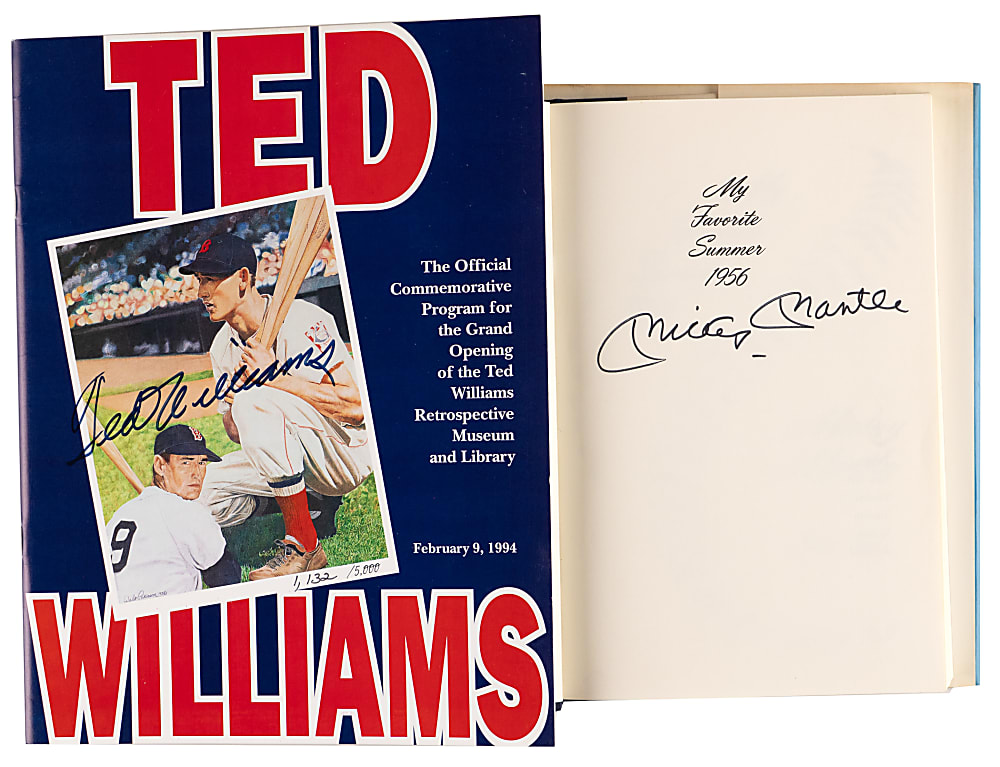 Hall of Fame Signed Publication Collection (6) with Aaron, Mantle & T. Williams - All Individually Certified