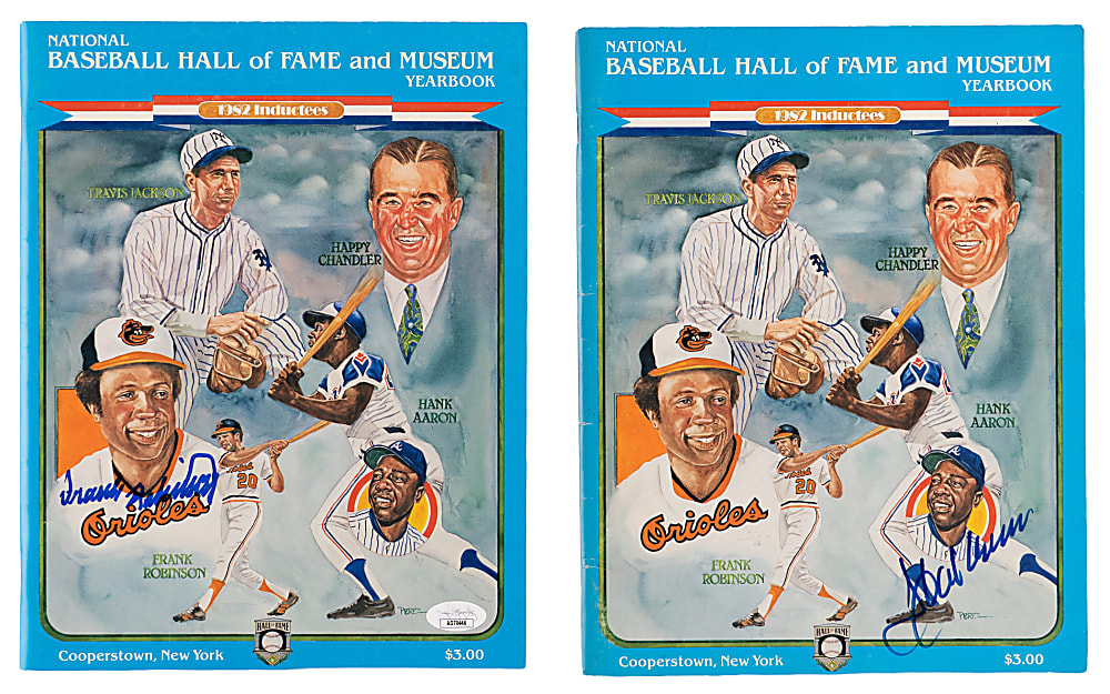 Hall of Fame Signed Publication Collection (6) with Aaron, Mantle & T. Williams - All Individually Certified