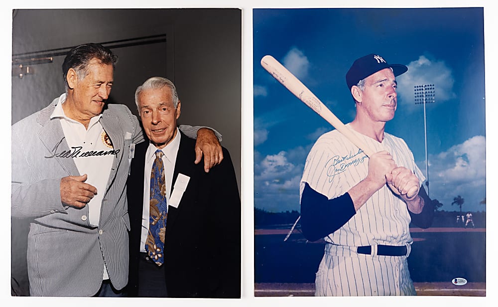 Hall of Fame/Star Signed 16x20 Photographs (6) with Ted Williams, Joe DiMaggio & Hall of Fame Catchers