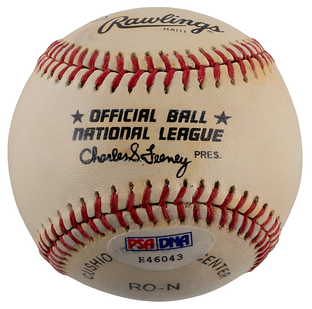 Ted Williams & Bill Terry Dual-Signed ONL/Feeney Baseball - PSA/DNA Sticker