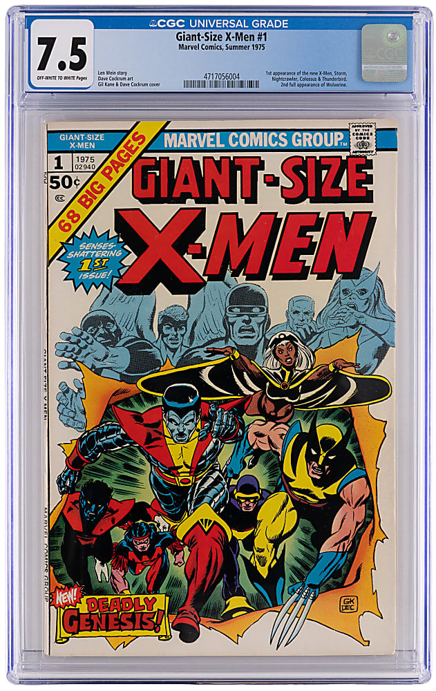 1975 Marvel Comics Giant-Size X-Men #1 First New X-Men Team with First Storm/Nightcrawler/Colossus/Thunderbird - CGC 7.5