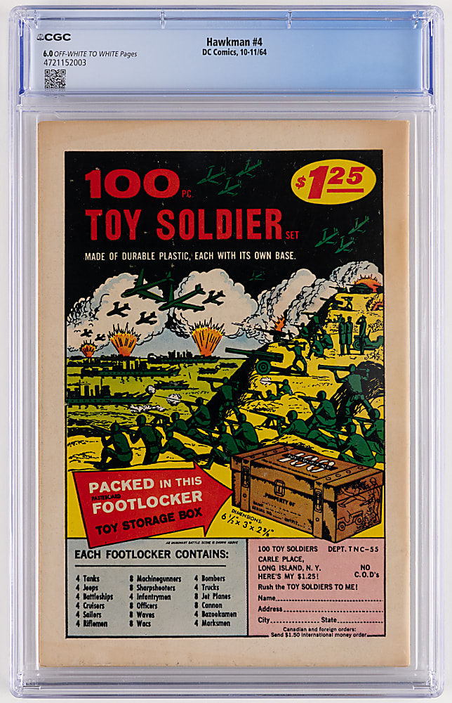 1964 DC Comics Hawkman #4 First Zatanna - CGC 6.0