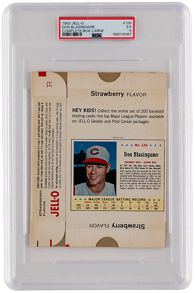 1963 Jell-O Complete Box #126 Dan Blasingame Shortprint PSA EX 5 - Only Graded!