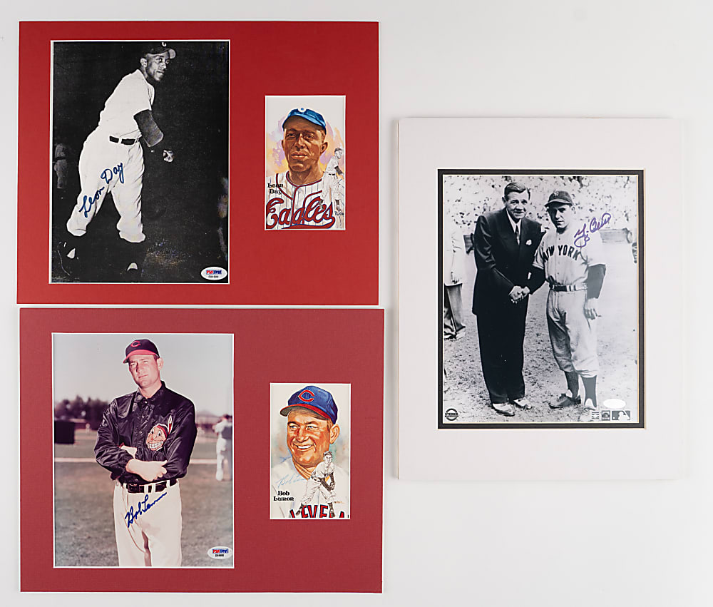 Multi/Single-Signed & Matted Photographs (8) with Joe DiMaggio & Ted Williams