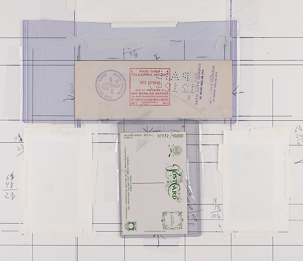 1942 Fred Clarke Signed Check Matted Display