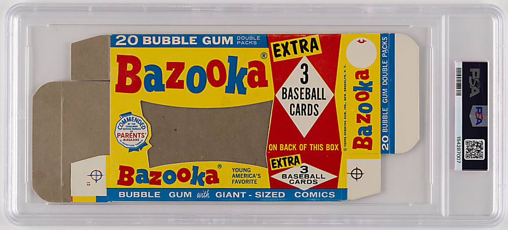 1960 Bazooka Complete Box Aparicio/Hodges/Ashburn PSA EX 5