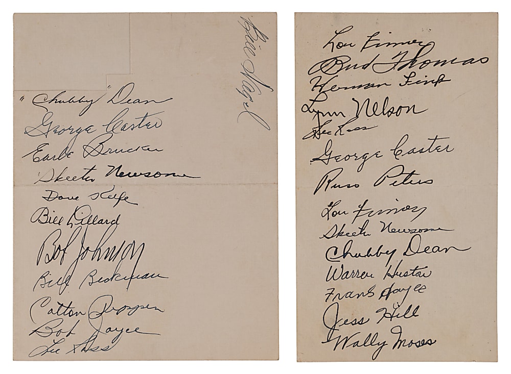 1937 & 1939 Philadelphia Athletics Team-Signed Sheet Pair with (26) Total Signatures