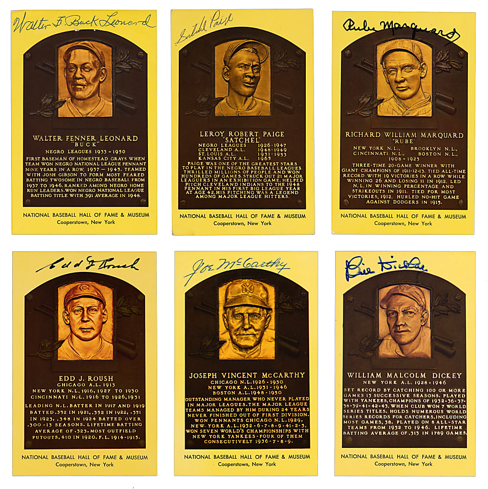 Hall of Fame Signed Flat Collection (20) with Satchel Paige Postcard