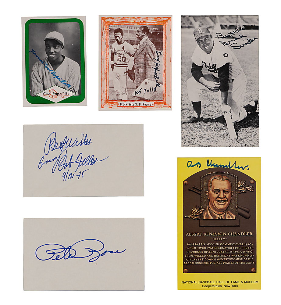 Hall of Fame Signed Flat Collection (20) with Satchel Paige Postcard