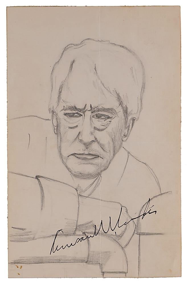 Kenesaw Mountain Landis Signed Original Sketch - Full JSA LOA