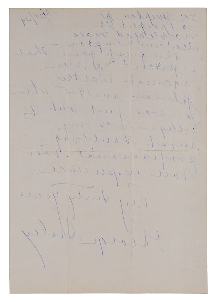 George Sisler 1949 "Most Thrilling Experience" Handwritten Signed Letter with 1915 Walter Johnson Content