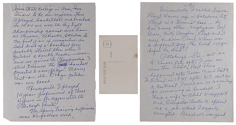 Hal Smith 1982 Signed Handwritten 10-Page Letter Detailing Career with Honus Wagner, Ty Cobb, Walter Johnson Content Plus Signed Photo PC