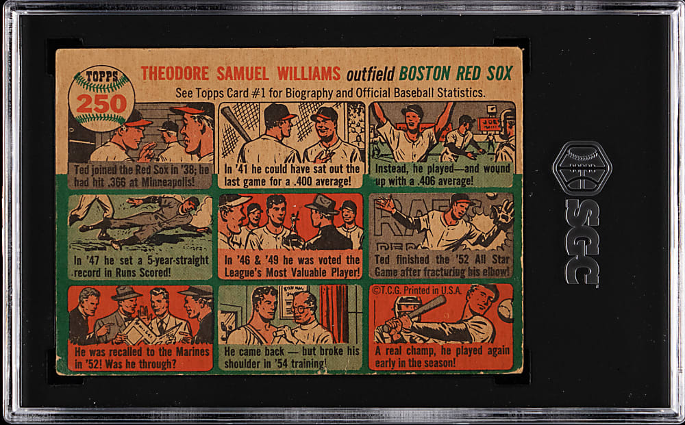 1954 Topps #250 Ted Williams SGC VG 3
