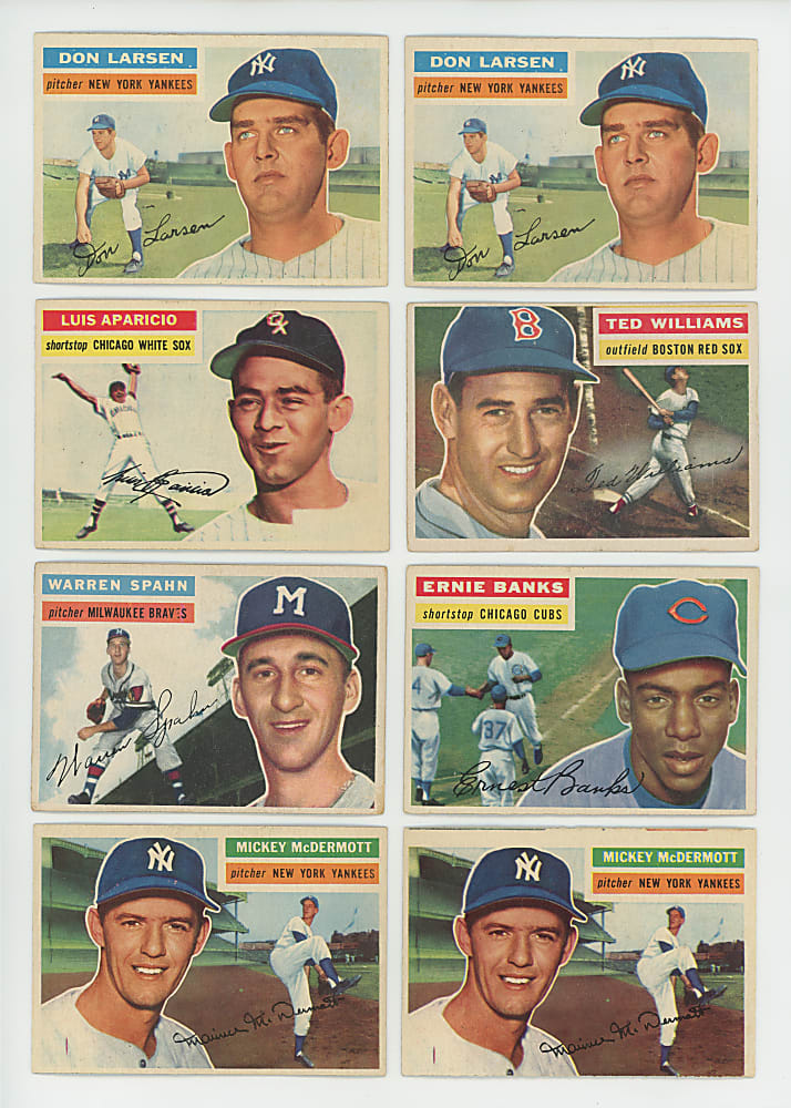 1956 Topps Collection (208) with Several Hall of Famers & Stars Including Luis Aparicio Rookie & Ted Williams