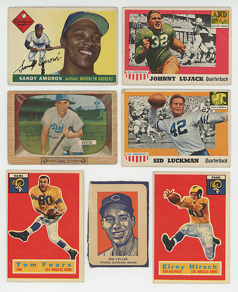 1952-1956 Baseball and Football Singles Collection (98) with Hall of Famers