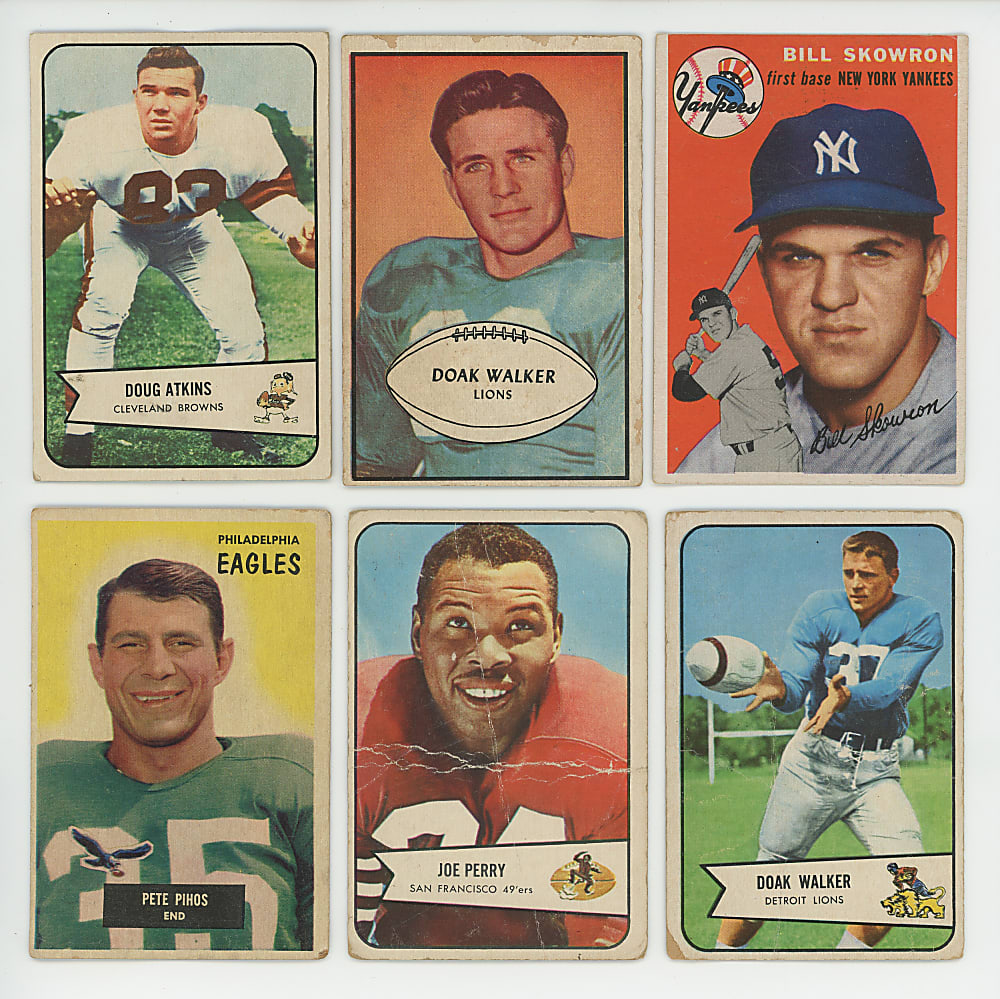 1952-1956 Baseball and Football Singles Collection (98) with Hall of Famers