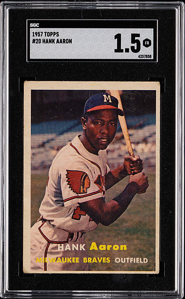 1957 Topps #20 Hank Aaron SGC FAIR 1.5