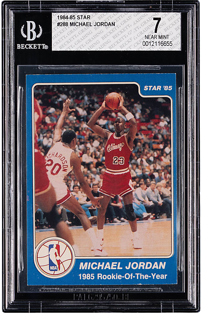 1984-1985 Star Basketball #288 Michael Jordan 1985 Rookie-of-the-Year BGS NM 7