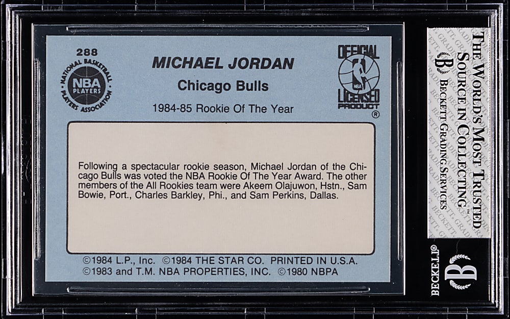 1984-1985 Star Basketball #288 Michael Jordan 1985 Rookie-of-the-Year BGS NM 7
