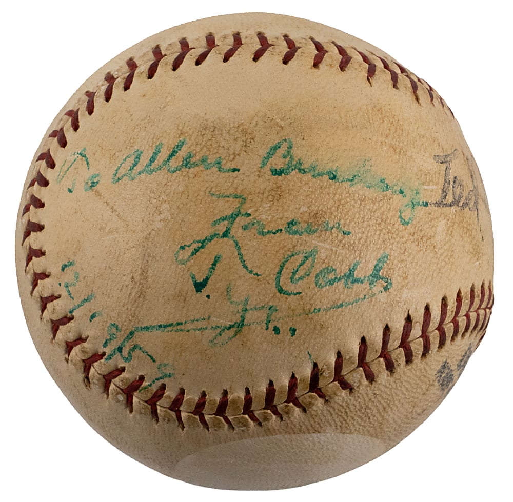1959 Ty Cobb Single-Signed and Dated Baseball - Full PSA/DNA LOA
