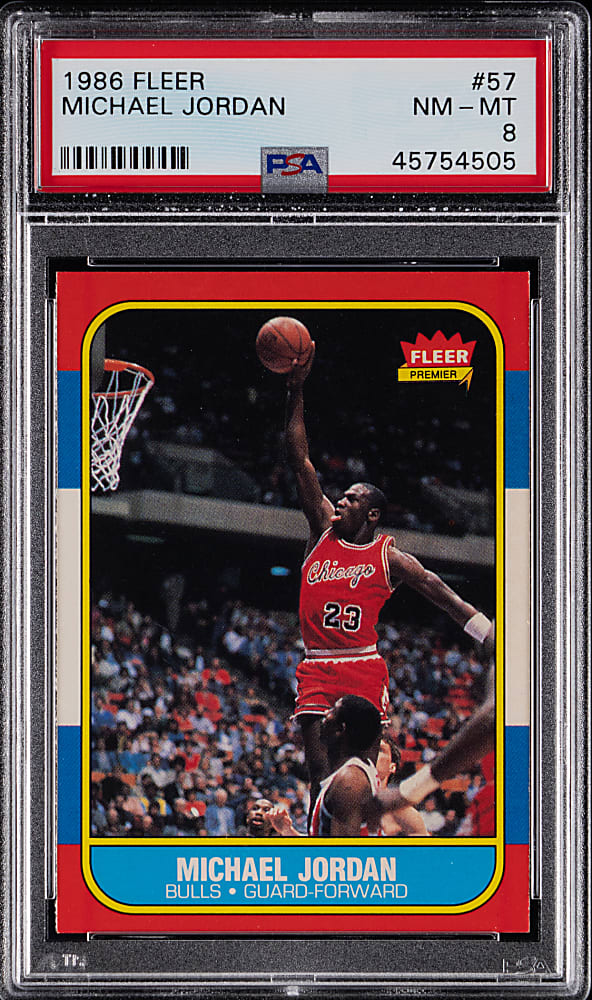 1986-1987 Fleer #57 Michael Jordan Rookie PSA NM-MT 8