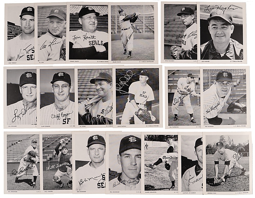 1953 San Francisco Seals Team Issue Photo Pack Near Complete Set (24/25) with Original Mailer Envelope