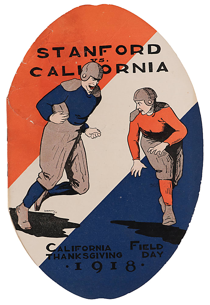 Rare 1918 Stanford vs. California Football Program - "The Game That Never Was"