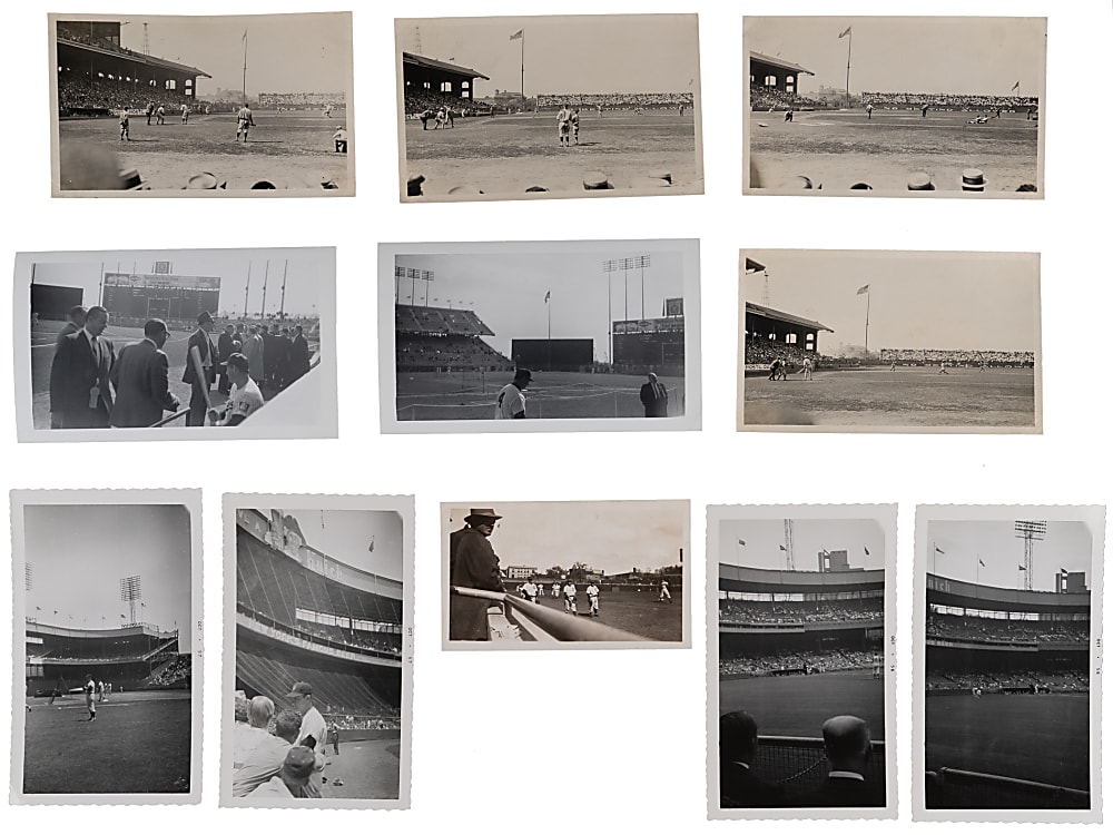 1920s-1960s MLB On-Field Snapshot Photos (17) with Goslin, Hubbard & Rizzuto