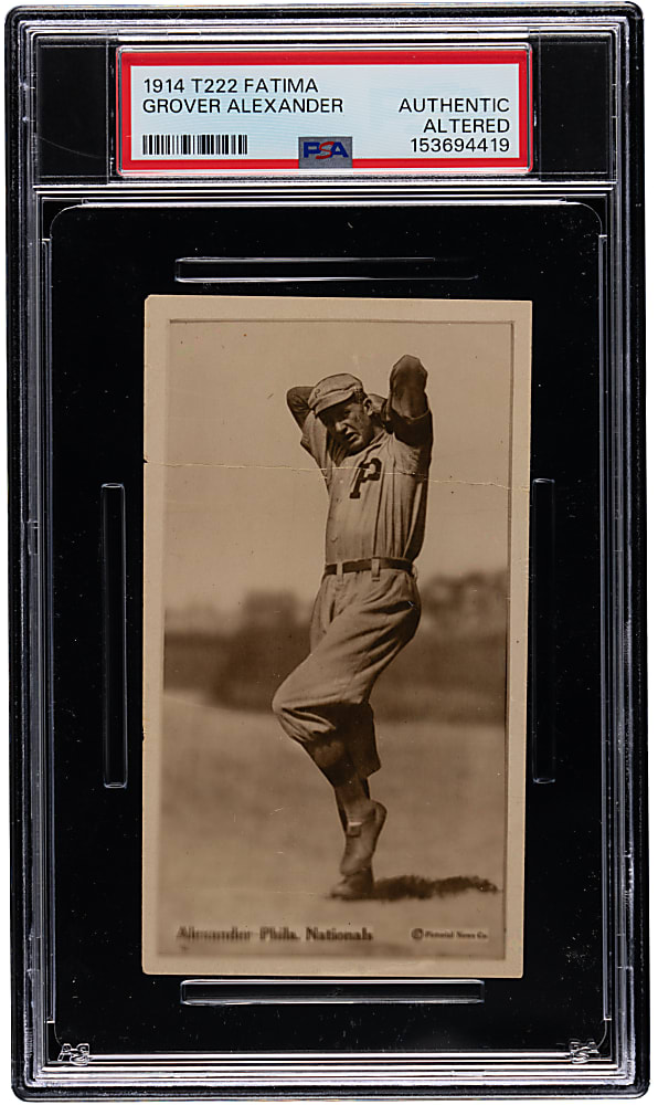 1914 T222 Fatima Player Cards Grover Alexander Rookie PSA Authentic-Altered