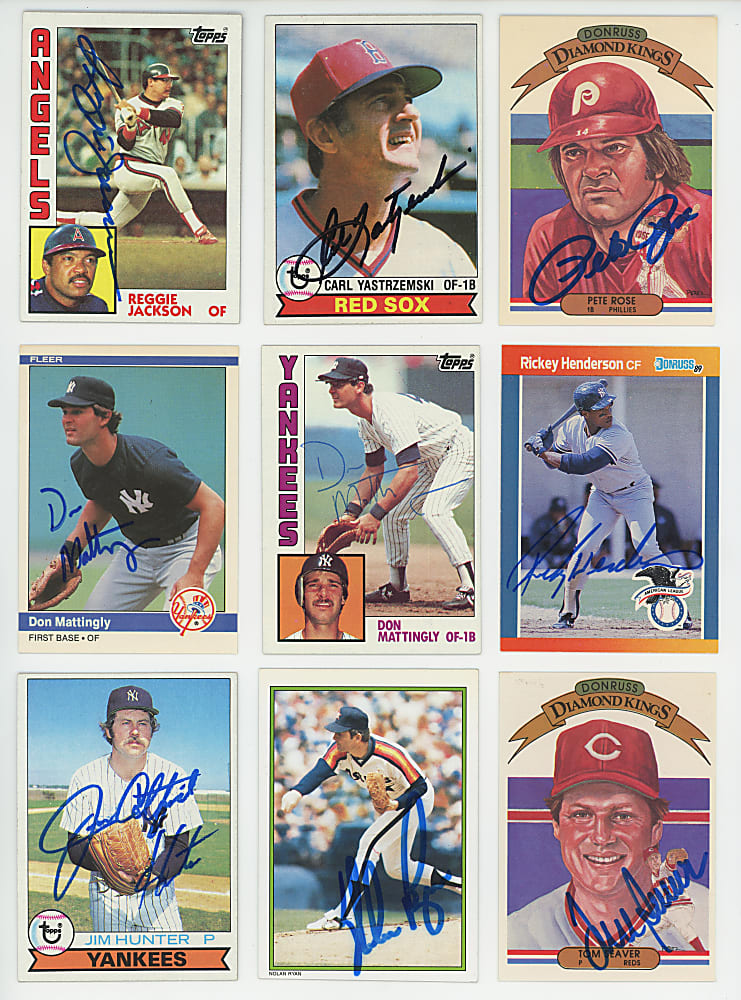 1970s-2000s Signed Card Collection (165) with (14) Hall of Famers & (2) Don Mattingly Rookies