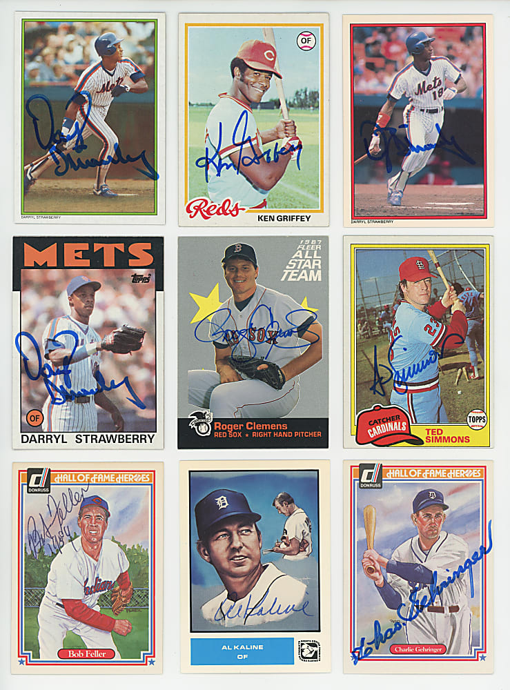 1970s-2000s Signed Card Collection (165) with (14) Hall of Famers & (2) Don Mattingly Rookies