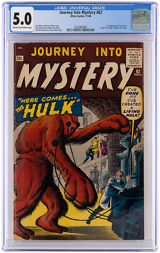 1960 Atlas Comics Journey Into Mystery #62 1st Appearance of Xemmu/Hulk Prototype Issue - CGC 5.0