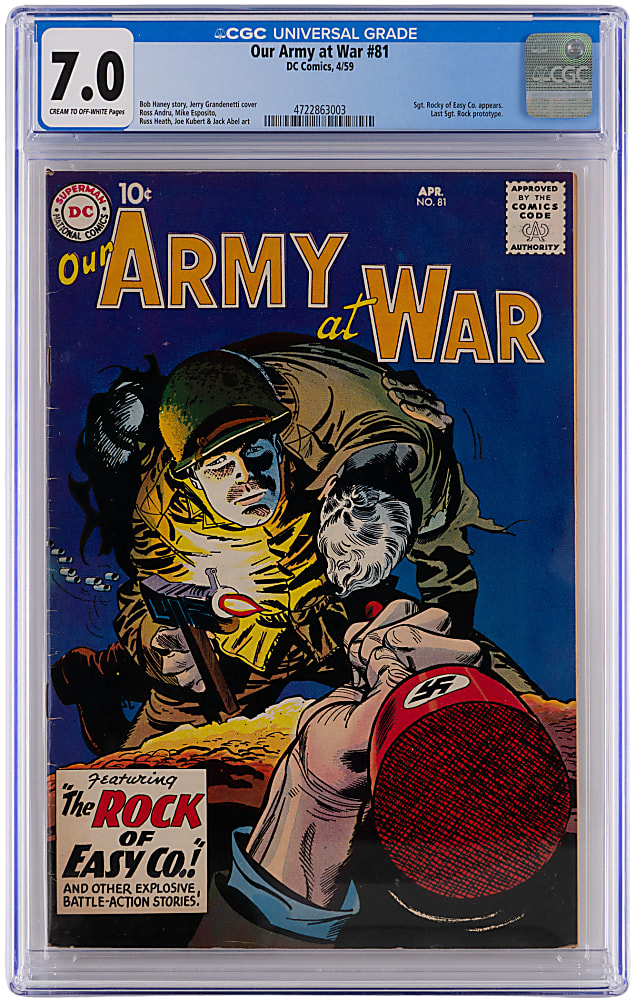 1959 DC Comics Our Army at War #81 Last Sgt. Rock Prototype Appearance Issue - CGC 7.0