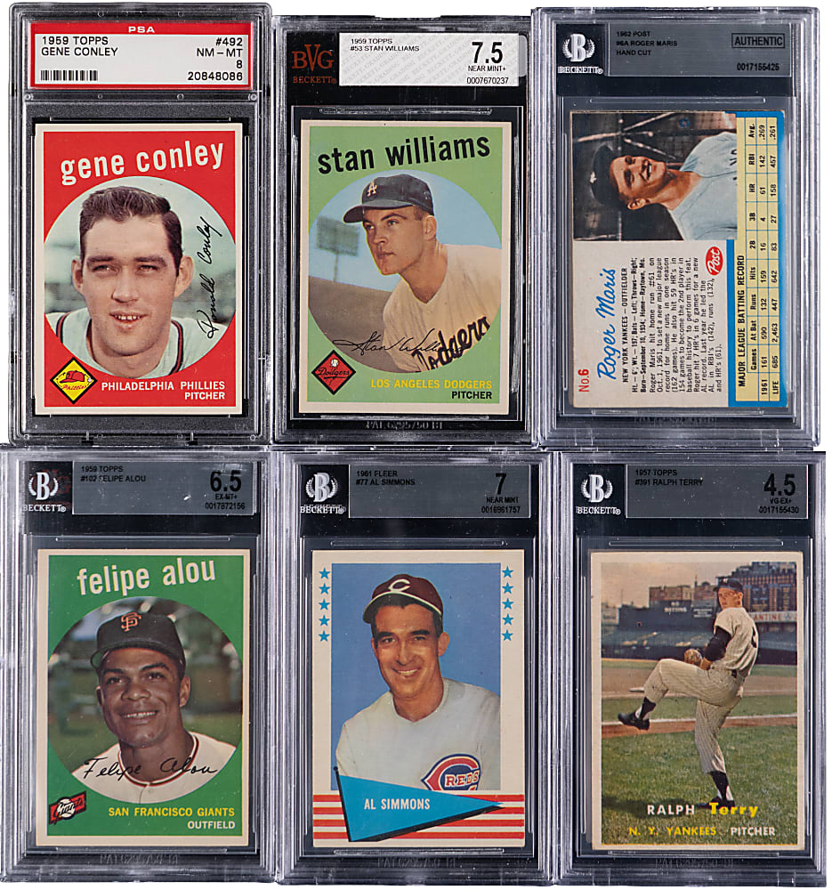 1933-1962 Hall of Fame & Star Graded Collection (14) with Aaron, Clemen & Mays